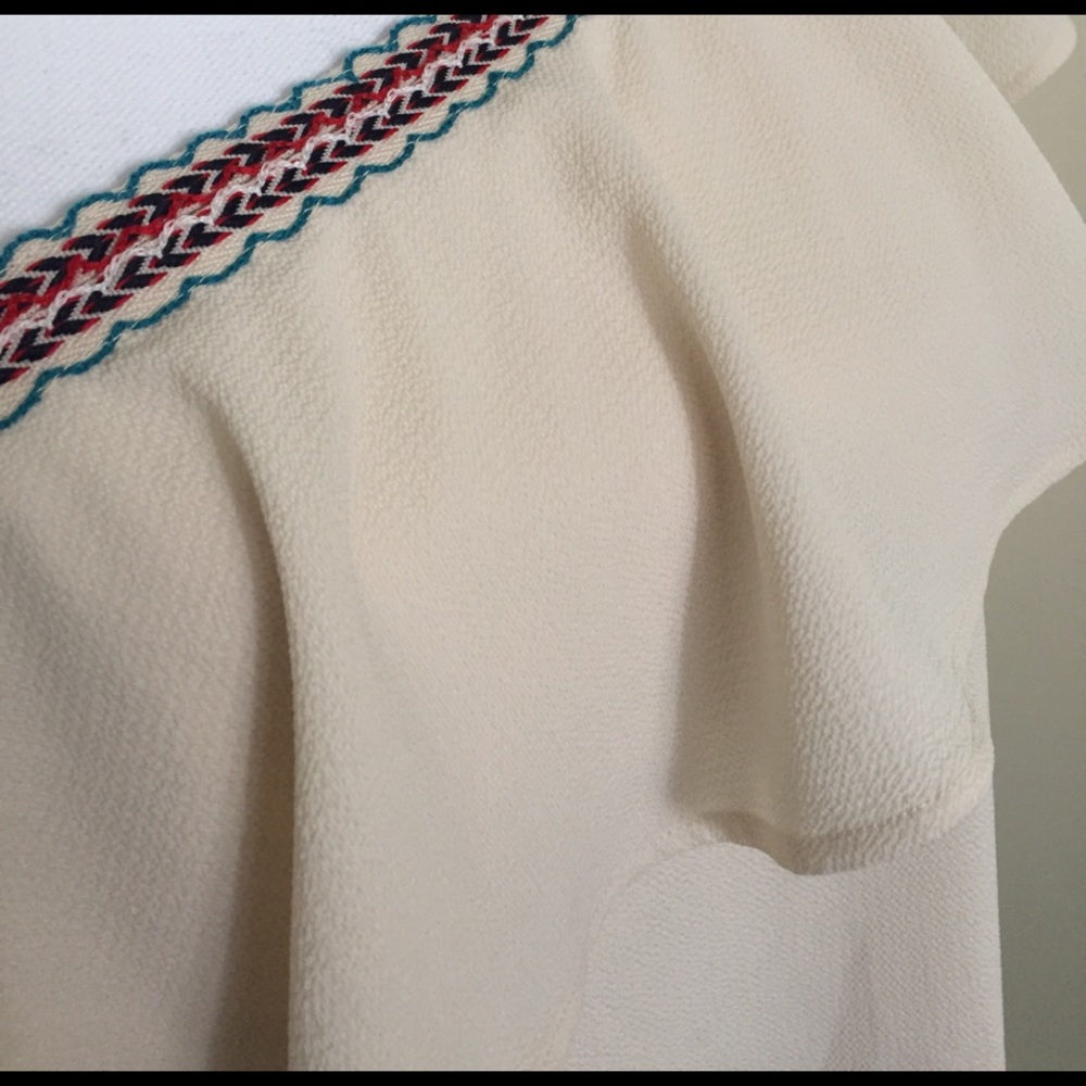 Anthropologie Paper Crane One Shoulder Blouse M - Picture 7 of 7